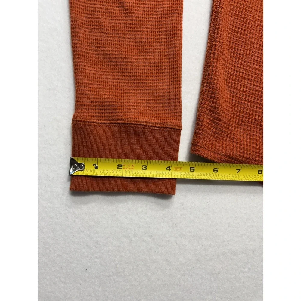 Banana Republic Shirt Mens Medium Orange Thermal Waffle Knit Long Sleeve Tee
